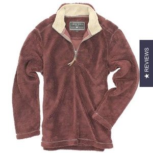 TRUE GRIT AMERICAN OUTDOOR CO. RICH DARK BURGUNDY 1/4 ZIP UP PULLOVER SHERPA